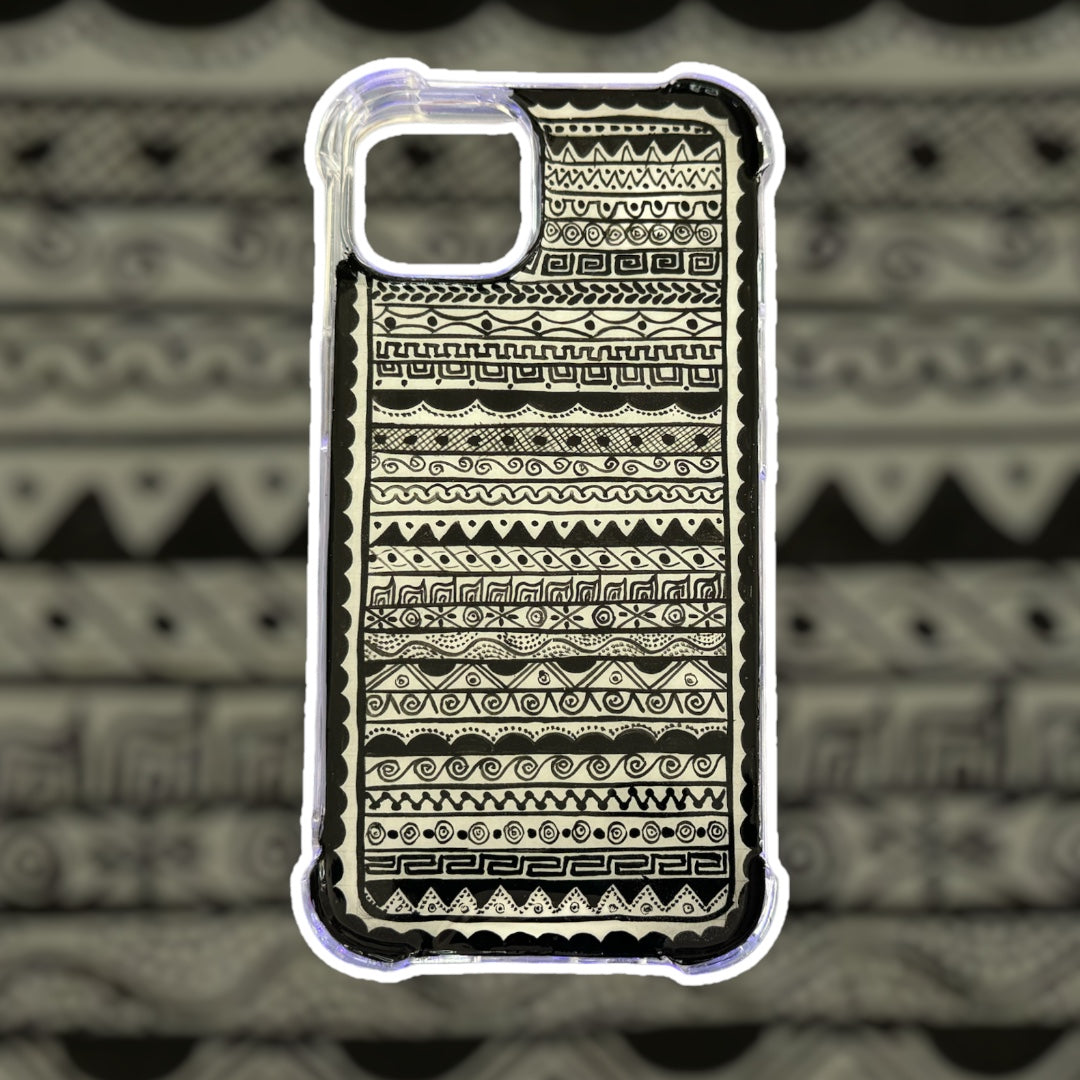 Grecas a blanco y negro funda para iPhone