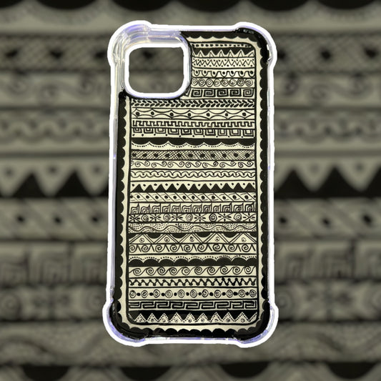 Grecas a blanco y negro funda para iPhone