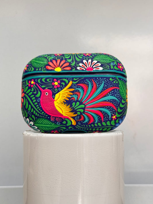 Funda de AirPods (colibrí colorido)
