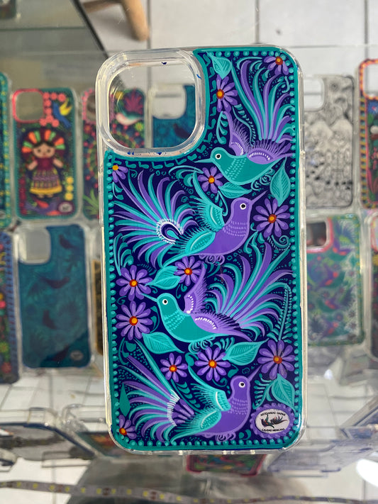 colibríes turquesa y morado para iPhone