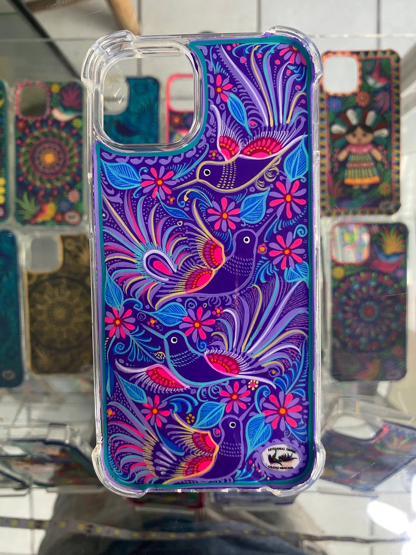 colibríes diseño estilo amatista para iPhone