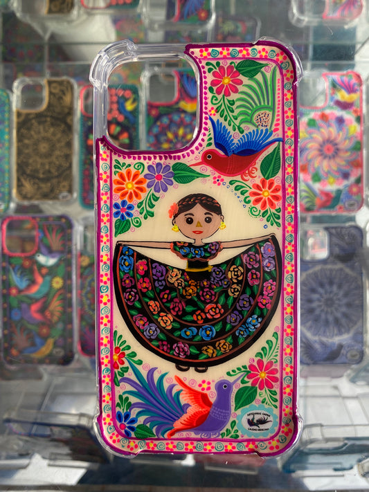 muñequita vestimenta tradicional de Chiapas  (funda de iPhone)